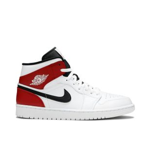 AIR JORDAN 1 MID WHITE BLACK GYM RED