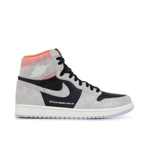 JORDAN 1 RETRO HIGH NEUTRAL GREY HYPER CRIMSON
